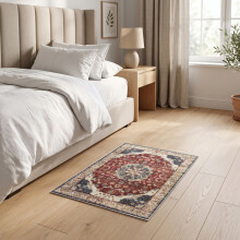 (1ft 4in x 2ft (40x60cm), Whisper) Cashmere Traditional Rug Soft Classic Patterned Area Rug for Living Room Bedroom Hallway