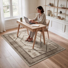 (2ft 7in x 5ft (80x150cm), Radiant) Cashmere Traditional Rug Soft Classic Patterned Area Rug for Living Room Bedroom Hallway