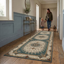 (2ft x 7ft 3in (60x220cm), Willow) Cashmere Traditional Rug Soft Classic Patterned Area Rug for Living Room Bedroom Hallway