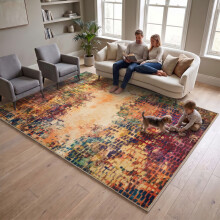 (6ft 7in x 9ft 6in (200x290cm), Vibrant) Cashmere Traditional Rug Soft Classic Patterned Area Rug for Living Room Bedroom Hallway