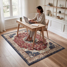 (2ft 7in x 5ft (80x150cm), Whisper) Cashmere Traditional Rug Soft Classic Patterned Area Rug for Living Room Bedroom Hallway
