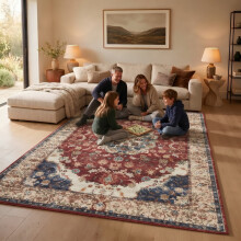 (7ft 10in x 10ft 6in (240x320cm), Whisper) Cashmere Traditional Rug Soft Classic Patterned Area Rug for Living Room Bedroom Hallway