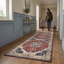(2ft x 7ft 3in (60x220cm), Whisper) Cashmere Traditional Rug Soft Classic Patterned Area Rug for Living Room Bedroom Hallway