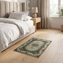 (1ft 4in x 2ft (40x60cm), Willow) Cashmere Traditional Rug Soft Classic Patterned Area Rug for Living Room Bedroom Hallway