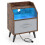 Costway Nightstand with LED Lights & Power Outlets 1