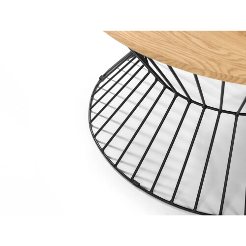 Jersey Round Wire Coffee Table - Euro Oak 2