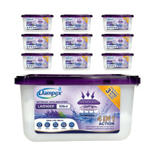 (Lavender) Dampex Interior Dehumidifier Moisture Absorber Damp Trap 500ml Tub Pack of 10