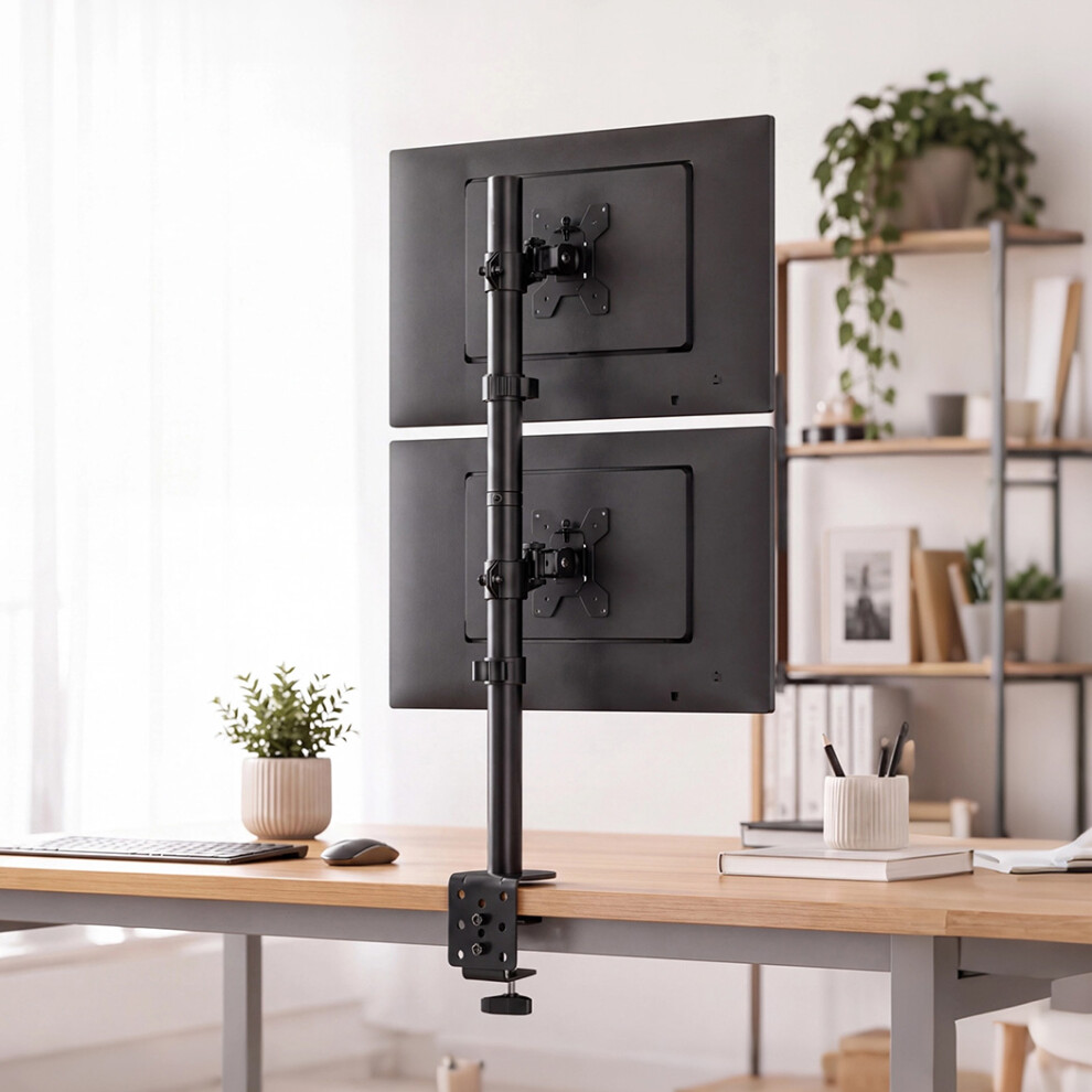 Levede Dual Monitor Arm Adjustable Desk Mount For 13-34 Inch Computer Black