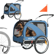 SEPNINE Remorque pour chien 12357103 cm, remorque vélo pliable pour animaux de compagnie avec roues pneumatiques de 50 cm, 16 kg, bleu