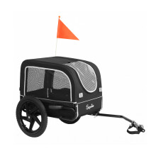 Sepnine Remorque vélo pour animaux de compagnie, grande, intérieur 674348 cm, charge maximale 23 kg, roues à air de 40 cm, attelage universel,