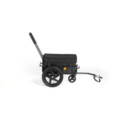 Fahrrad-Transportanhänger 62,54332 cm Kunststoffwanne, 40,6 cm Räder, abnehmbarer Stoffüberzug, Deichsel und schwenkbare Lenkrolle, schwarz