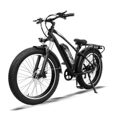 A35+ Vélo électrique à gros pneus 48V 15.6Ah (624Wh) Batterie amovible, moteur moyeu 250W, pneus 26x4.0, cadre en acier au carbone - Noir