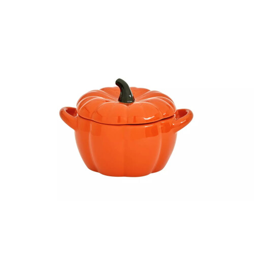 2.1 Litre Stoneware Pumpkin Casserole Dish-Orange