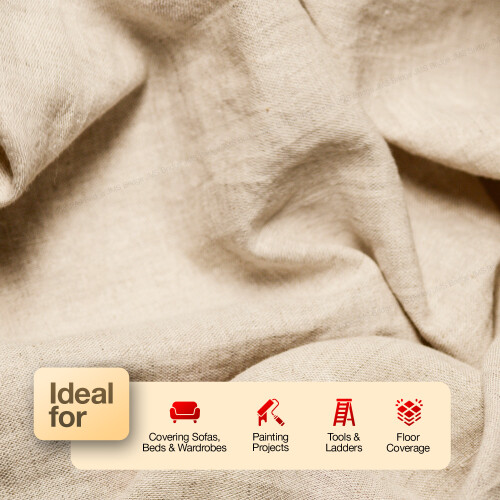 Cotton Dust Sheets for Painting Size 12ft x 9ft 1