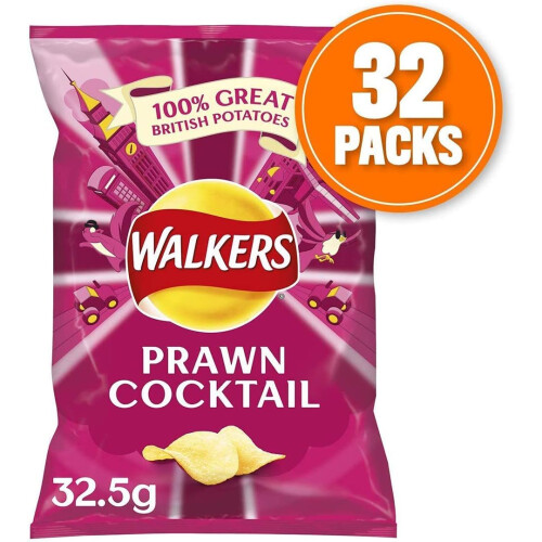 Walkers Walkers Prawn Cocktail Crisps 32.5g x 32 1