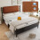 (Double) 4FT6 Metal Bed with PU-Upholstered Headboard, 135×190cm 2