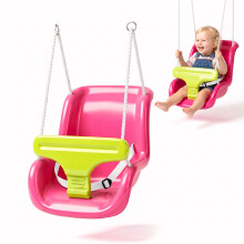 The Magic Toy Shop Pink Swing Seat with Adjustable Rope and Harness for Toddlers Kids Babies Play