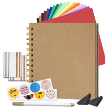 (White) Scrapbook Album 20 Sheets 40 Pages Colored Pages Handbook Creative Art Diary Drawing Writing