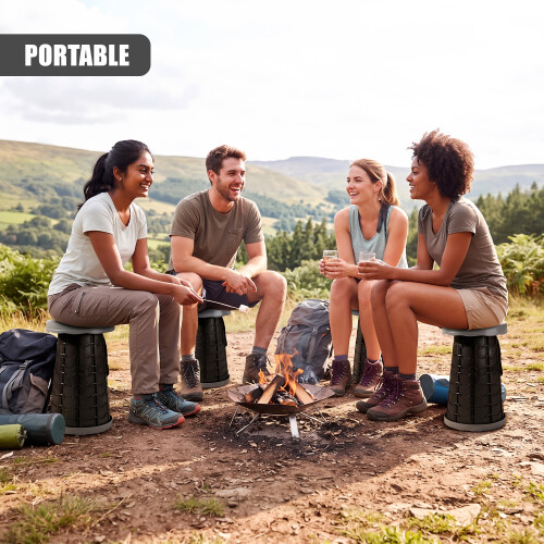 GEEZY GEEZY Telescopic Folding Stool Retractable Camping Seat Portable Collapsible Stool 2