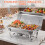 4 Packs Chafing Dish Sets w/Lid Food Warmer/Cold 10