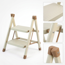 2-Stufen Klappleiter Haushaltsleiter Stahl bis 150 kg Trittleiter Beige — trittschemel klappbar, leiter für küche
