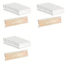 Paquete de 36 Soportes Acrílicos para Placas Identificación de Escritorio, Transparentes, Pequeños, 2x8 Pulgadas Doble Cara, para Exhibir Letreros,