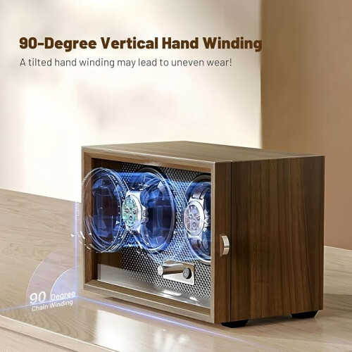 Luxury Double Watch Winder with LED Light 1