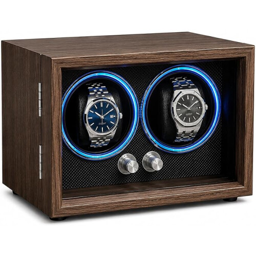 Luxury Double Watch Winder with LED Light