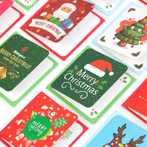 Mini Christmas Greeting Cards with Envelopes 24 pcs 8.5x8.5 2