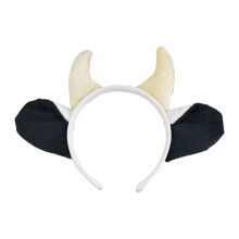 Halloween Cow Animal Headdress Black White 4-Piece