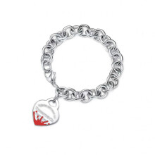 (Style 22) Women Chunky Silver Chain Bracelet, Engraved Heart Tag Toggle Bracelet, 925 Sterling Silver Charm Bracelet, Jewellery Gift for Her