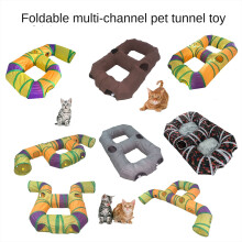 (coffee) Cat Tunnel Rainbow S-Shape Collapsible Interactive Play Tube for Multiple Cats