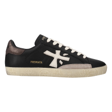 Premiata Baskets Femme Sneakers Stevend 7603 Cuir Premium Noir 38 — chaussures mode femme, baskets cuir noir