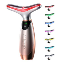 Face and Neck Massager 7-Color LED Heat Care Vibration 3 Modes