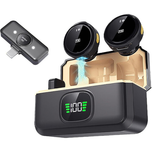 Wireless Lavalier Microphone Charging Case Noise Reduction