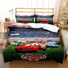(Double 200x200CM) Pixar Cars Lightning Mcqueen Single Double 3D Duvet Cover Kids Cartoon Quilt Cover