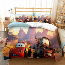 (Double 200x200CM) Pixar Cars Lightning Mcqueen Single Double 3D Duvet Cover Kids Cartoon Quilt Cover