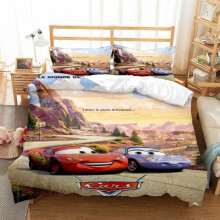 (Super King 260x220CM) Pixar Cars Lightning Mcqueen Single Double 3D Duvet Cover Kids Cartoon Quilt Cover