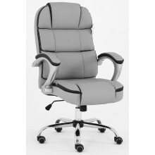 Executive Office Chair Swivel Desk Chair Padded Seat - Grey Home Office Furniture
