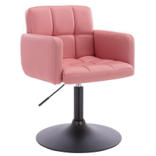Modern Pink Windsor Faux Leather Dressing Table Chair Soft Seat Vanity Stool For Makeup Table And Bedroom