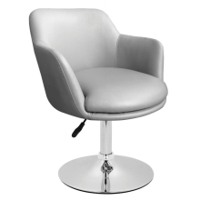 Modern Grey Turin Faux Leather Swivel Dressing Table Chair Soft Seat Vanity Stool For Makeup Table And Bedroom