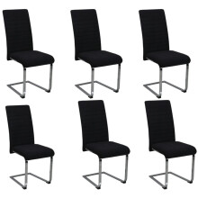 Bianca Velvet Dining Chairs, High Back, Cantilever, Chrome Cantilever Legs, Set of 6
