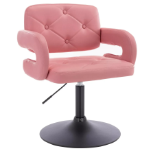 Modern Pink Faux Leather Swivel Dressing Table Chair Soft Seat Vanity Stool For Makeup Table And Bedroom