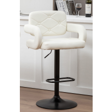 Single White Faux Leather Extra Wide Gas Lift Bar Stool High Stool Kitchen Island Breakfast Bar