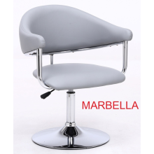 Modern Grey Marbella Faux Leather Swivel Dressing Table Chair Soft Seat Vanity Stool For Makeup Table And Bedroom