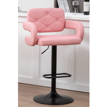 Single Pink Faux Leather Extra Wide Gas Lift Bar Stool High Stool Kitchen Island Breakfast Bar