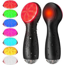 Facial Cleansing Brush Sonic Vibration Waterproof Rechargeable Heat Care