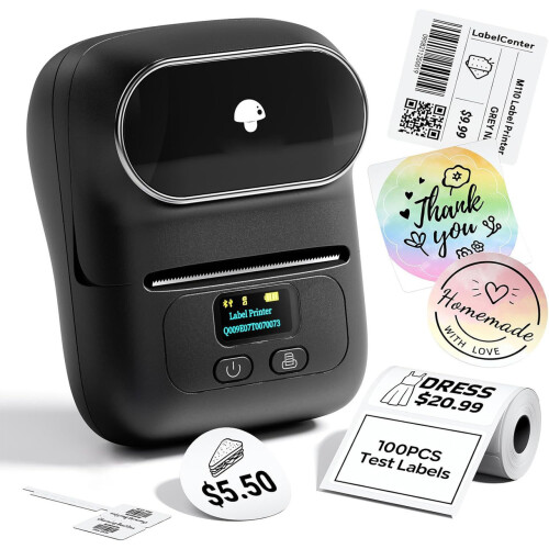 Portable Bluetooth Thermal Label Maker with Display for Home and Office