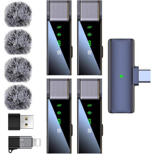 Wireless Lavalier Microphone for iPhone Android Video Recording