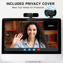 2K QHD Webcam Noise-Cancelling Mic Privacy Cover 85 Wide Angle